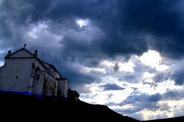 Portuguese church threatening sky by Martin Schuitemaker