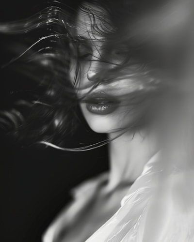 Stijlvol boudoir portret in zwart-wit