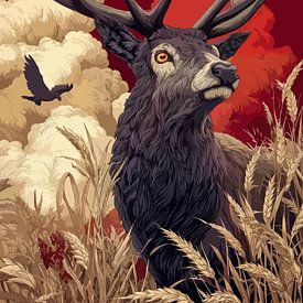 Majestätischer Hirschwächter mit Rabenschatten von Yuji Itadori