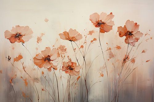 Bloemen Schilderij | Dansende Peach Fuzz