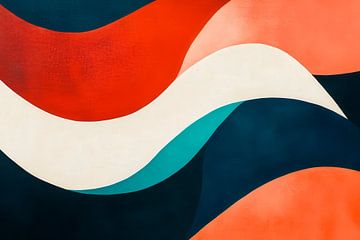 Coloured wave patterns - Abstract by Poster Art Shop