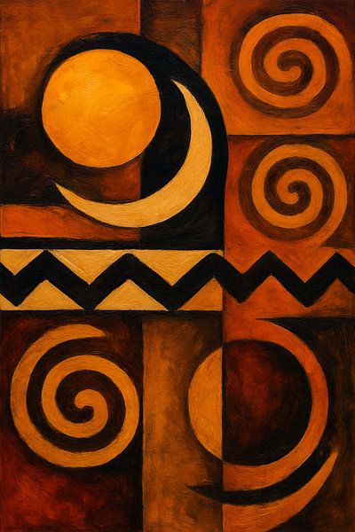 Abstract Sun and Moon in Rhythm by Moonheart Artworks
