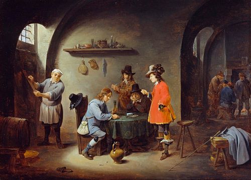 Gokscène in een herberg, David Teniers II