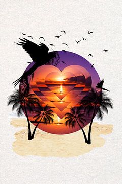 Reduced Setting Sun by DigitalArtForYou