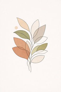 Japandi Botanical Neutral Living Room Print No. 01