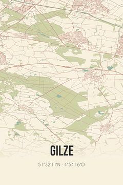 Vintage landkaart van Gilze (Noord-Brabant) van MijnStadsPoster