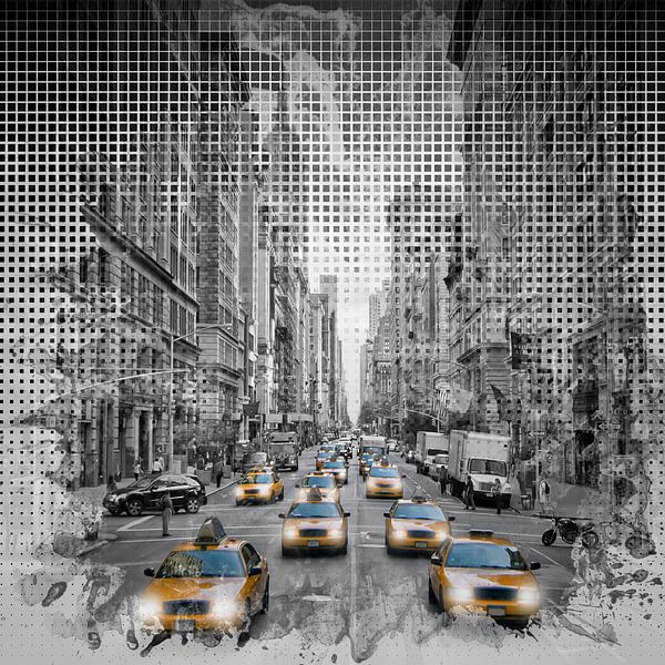 Graphic Art NEW YORK CITY 5th Avenue Verkehr von Melanie Viola