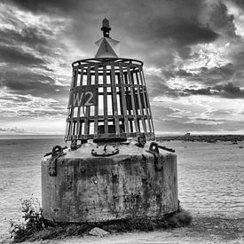 Sea buoy on the beach by Dennis Schaefer
