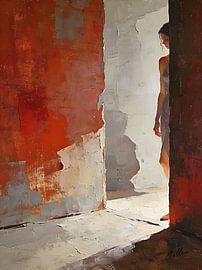 Der Raum dazwischen – Zeitgenössische figurative Ölmalerei von Mellow Art