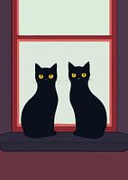 Lustige schwarze Katze