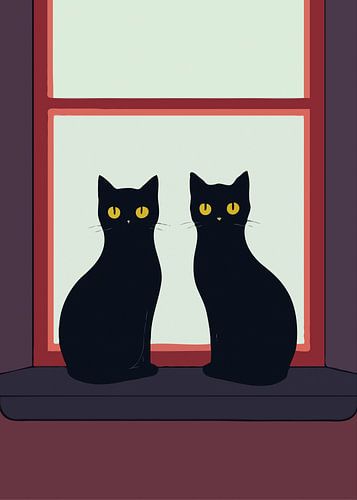 Lustige schwarze Katze