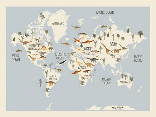 Dinosaur World Map