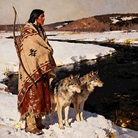 Wolves at His Side van Johannas Art Creations