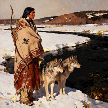 Wolves at His Side von Johannas Art Creations