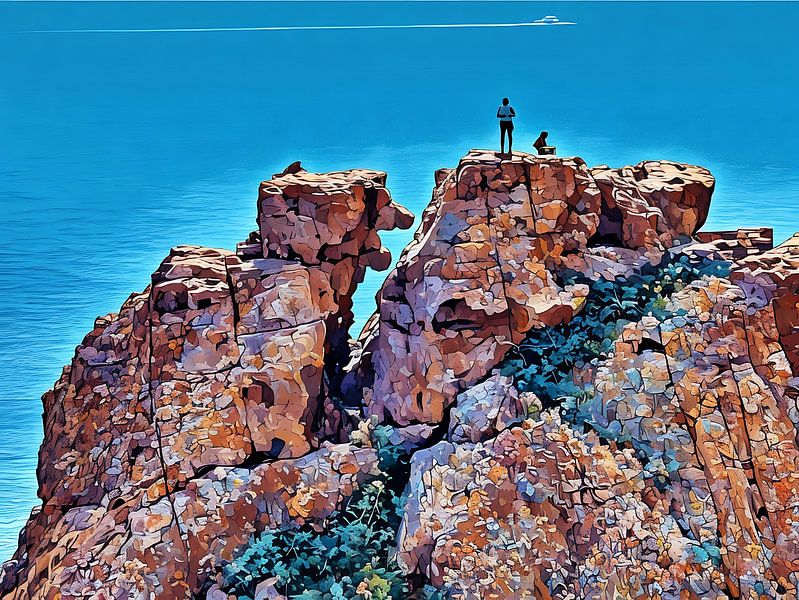 Gelassenheit auf den Klippen mit mediterraner Kulisse von Sergio Pazzano
