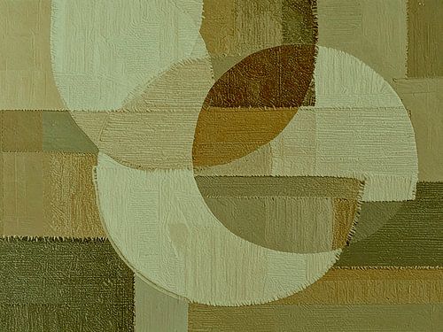 Moderner Minimalismus: Serenity in Oliv und Salbeigrün auf Leinenstrukturen