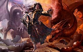 Fantasy Dragons and Woman