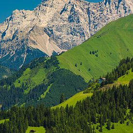 Prachtig uitzicht in de verte op de Zugspitze in de Alpen van Raphael Koch