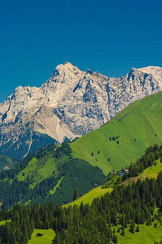 Magnifique vue lointaine sur la Zugspitze dans les Alpes sur Raphael Koch