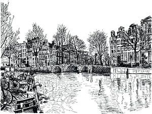 Zeichnung Keizersgracht Amsterdam Niederlande