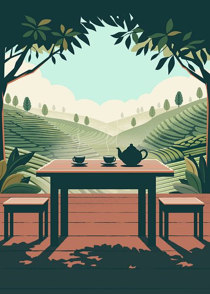 Tea plantations in Sri Lanka by Eduard Broekhuijsen