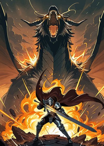 Krieger VS Drache von MIROKKU