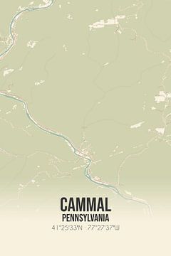 Vintage landkaart van Cammal (Pennsylvania), USA. van Rezona