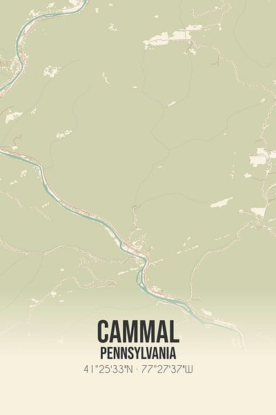 Carte ancienne de Cammal (Pennsylvanie), USA. par Affiches de lieux