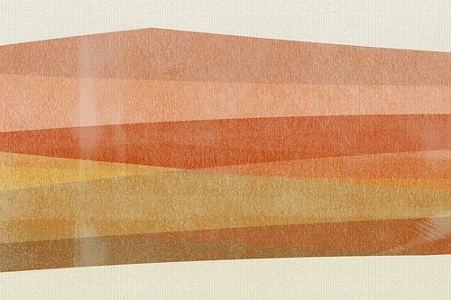 Abstract Minimalist Landscape in burnt orange, terracotta, mustard