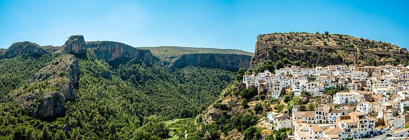 Panorama old town Chulilla in Valencia Spain with rocks landscape by Dieter Walther