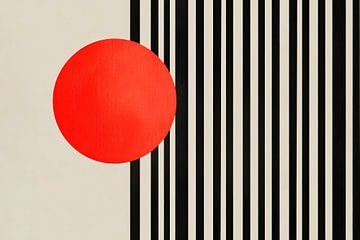 Rouge et noir géométriques - Minimaliste sur Poster Art Shop