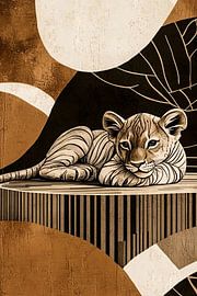 Leeuwenwelp in abstracte kunst van Imperial Art House