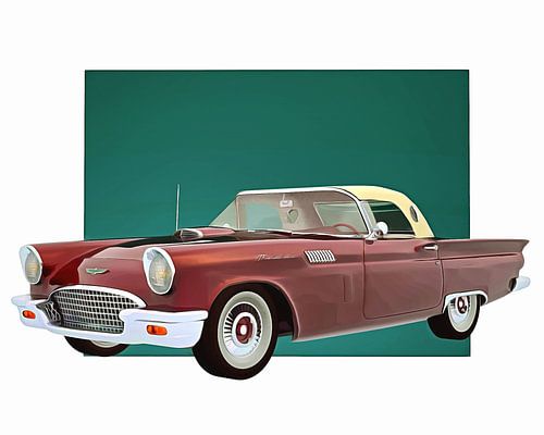 Klassieke auto – Oldtimer Ford Thunderbird met dak