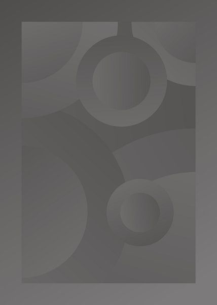 Cercles abstraits psychédéliques Gris V2 par Pim Haring