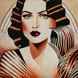 Portret van Angele in Art Deco stijl van Jan Keteleer