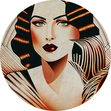 Portret van Angele in Art Deco stijl