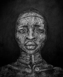 Portrait African warrior by Tjule