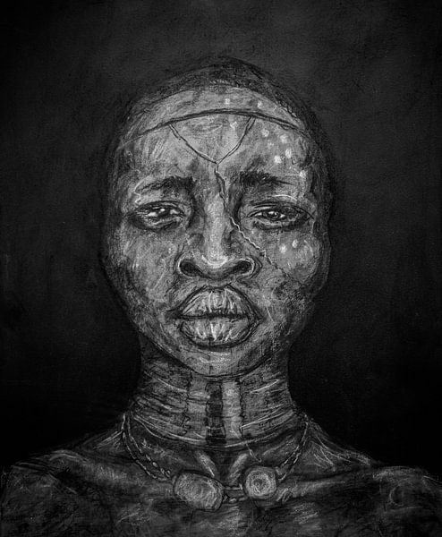 Portrait African warrior by Tjule