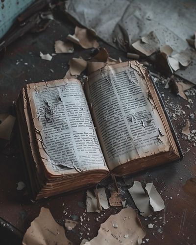 Looking at still lifes in the writer's studio