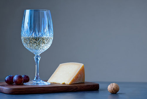 Nature morte au vin et au fromage