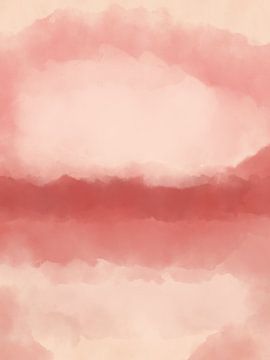 Bunte abstrakte Aquarelllandschaft in rosa Terra und weiß von Dina Dankers