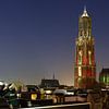Paysage urbain d'Utrecht avec la tour rouge et blanche du Dom, photo 5 sur Donker Utrecht