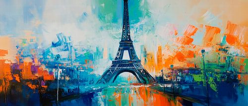 Eiffel Tower in vibrant colours