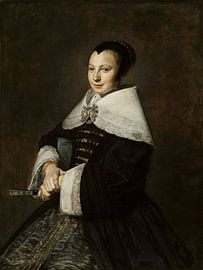 Portrait of a Seated Woman Holding a Fan, Frans Hals