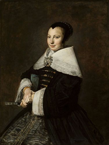 Portret van een zittende vrouw met een waaier, Frans Hals