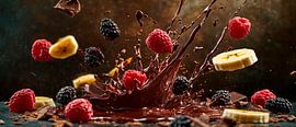 Fruity chocolate splash in action by Poster Art Shop