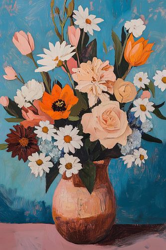 Explosion de couleurs TerraPink sur bleu