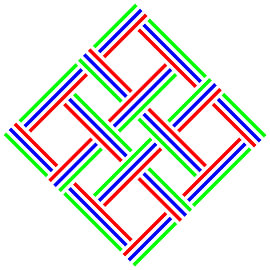 No Crossing | S=4 | N=3 | Kleur=3 | Permutatie 4 van 6 van Gerhard Haberern