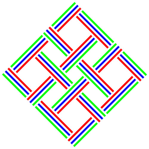 No Crossing | S=4 | N=3 | Couleur=3 | Permutation 4 sur 6