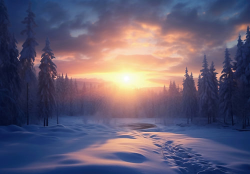 Paysage hivernal romantique